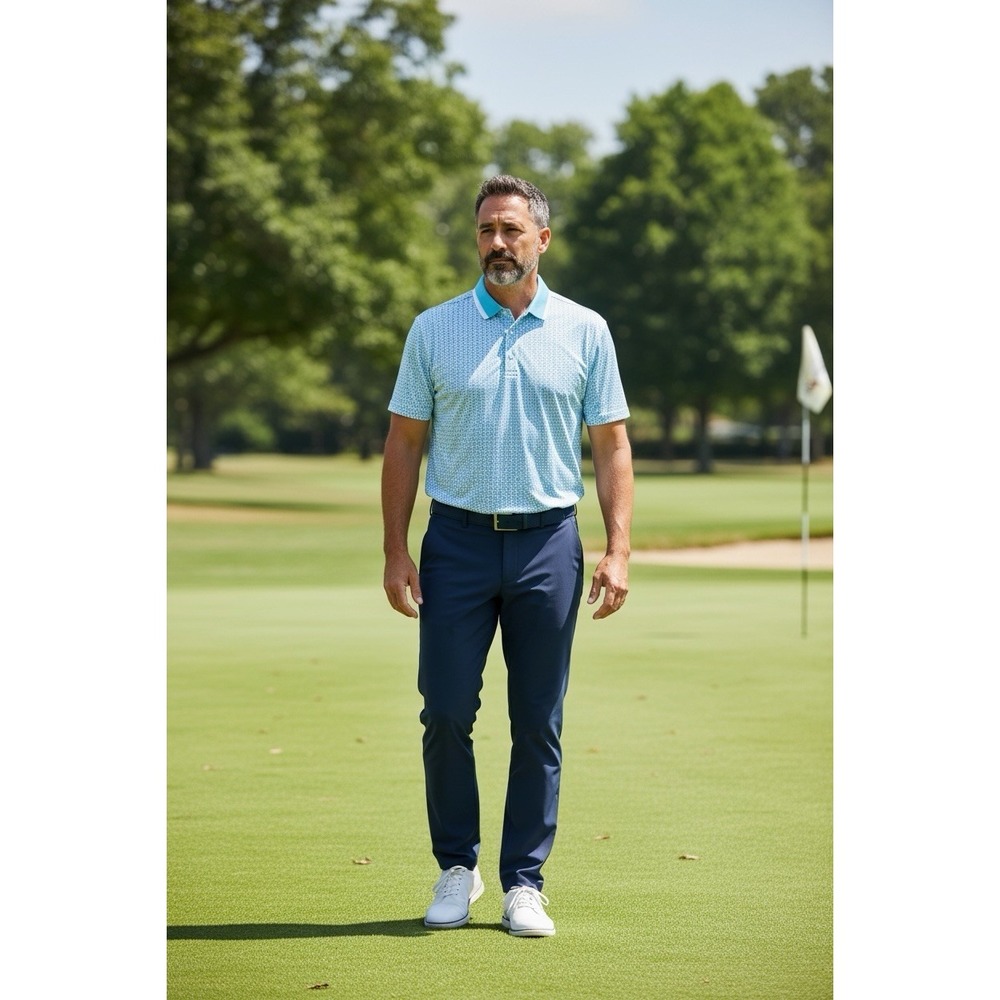 Redvanly Mens Devine Golf Polo Medium Performance Stretch Curaçao
